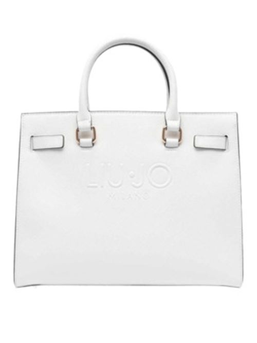 borsa donna a mano/tracolla logo ecopelle bianca LIU JO | AA5149-E008701065